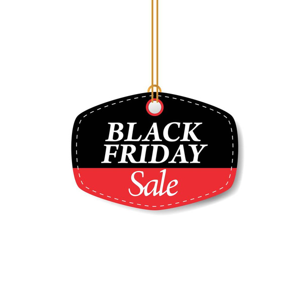 Vector illustration of Black Friday sales tag on white background - Vetor, Imagem