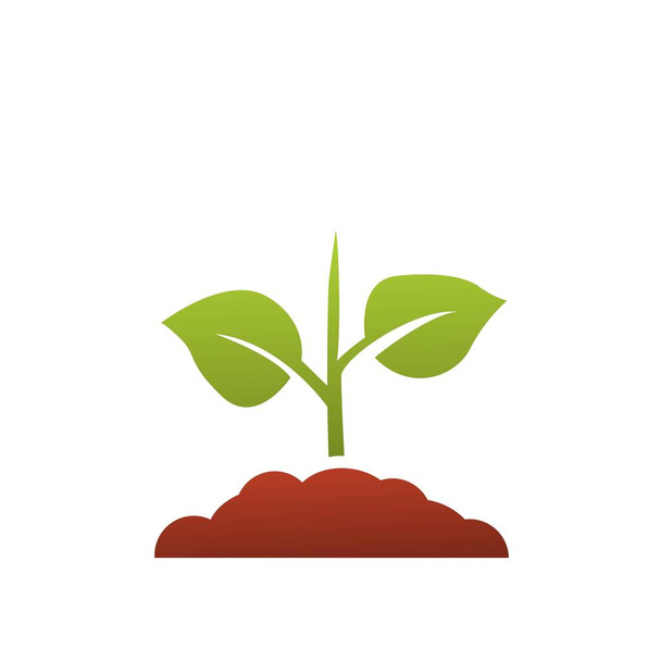 Sämling-Symbol-Vektor, wachsender Baum, grüne Landwirtschaft - Vektor, Bild