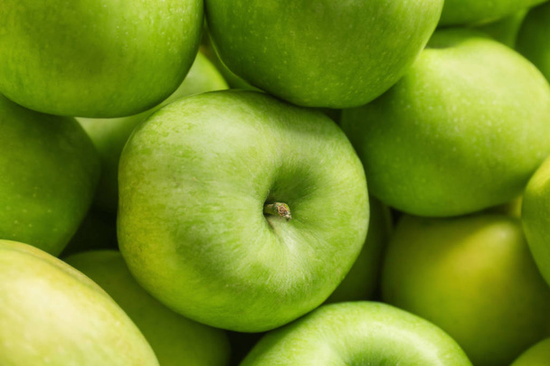 Fresh green apples, closeup - Fotografie, Obrázek
