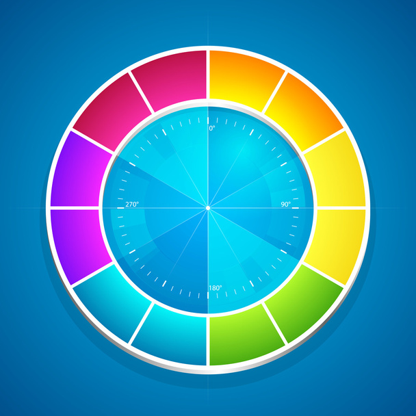 Vector illustration of a color wheel. - Vector, Image