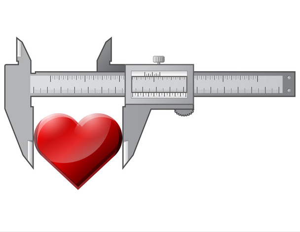 Caliper measures heart - Vector, Image