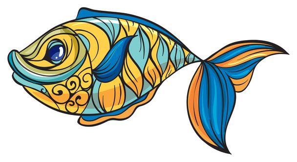 A colorful fish - Vettoriali, immagini