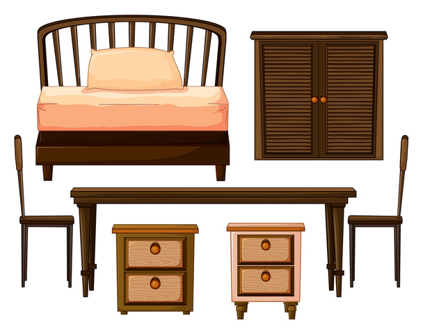 Möbel aus Holz - Vektor, Bild
