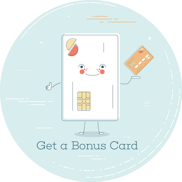 Obtener un concepto de tarjeta de bono en estilo de arte en línea
 - Vector, Imagen