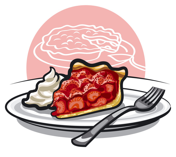 Strawberry pie - Vector, Image