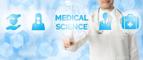 Врачебные очки на медицинскую науку с медицинской иконой
 - Фото, изображение