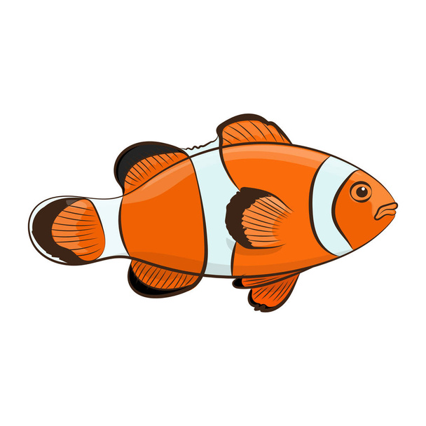 Šťastný karikatura clown ryb nad bílým pozadím. Vektorové ilustrace. - Vektor, obrázek