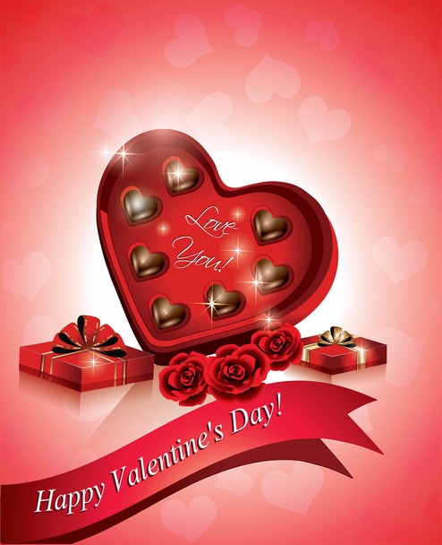 Valentine's Chocolate Hearts - Vector, Image