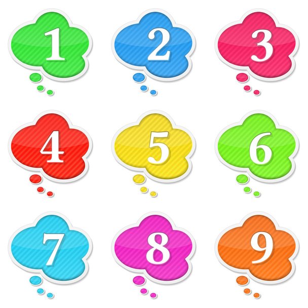 Speech Bubbles with Numbers - Vector, Image