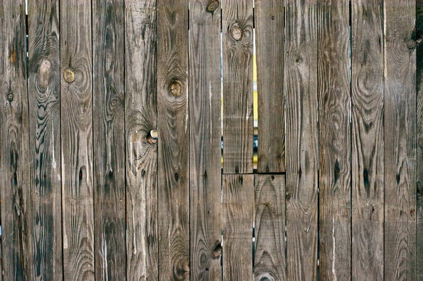 Background of natural knotted wood fence. Wooden texture. - Photo, Image