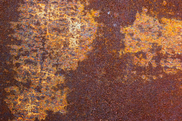 Υφή της παλιάς χρονολογίας σκουριασμένο σιδήρου γκρι φόντο τοίχο με πολλά στρώματα μπογιάς και της σκουριάς - Φωτογραφία, εικόνα