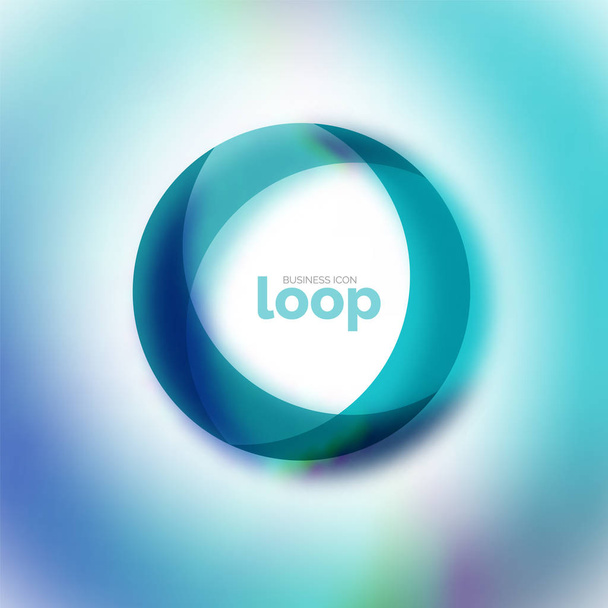 Loop kruhu obchodní ikonu, vytvořené s tvary skla, transparentní barva - Vektor, obrázek