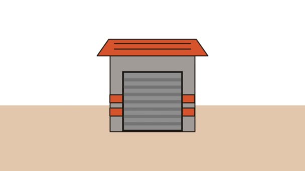 warehouse building delivery service animation - Footage, Video
