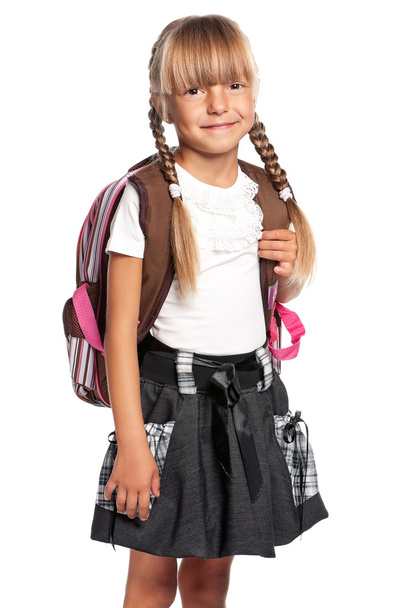 Little girl with backpack - Foto, Imagem