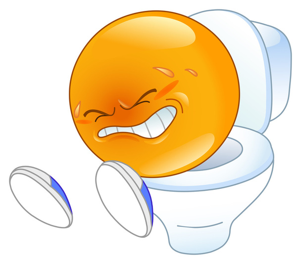 Pooping op pot emoticon - Vector, afbeelding