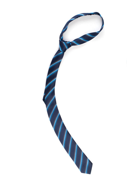 Kék és fehér nyakkendő elkülönített fehér háttér. - Fotó, kép