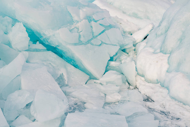 Ice freezing close up background and texture, natural winter season background - Foto, Imagem