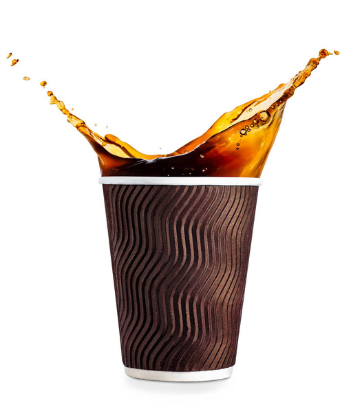 disposable cup with coffee splash - Фото, зображення