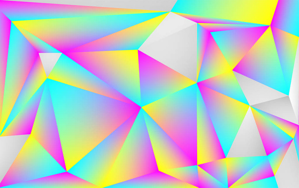 szép gradiens holografikus sokszög stílus vektor háttér - Vektor, kép