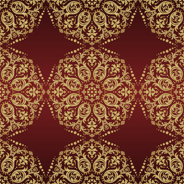 Vector damask seamless pattern background. Classic vintage patte - Вектор, зображення