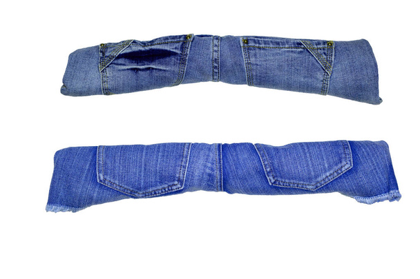 изолированные специальные знаки и символы, облицованные джинсами разных цветов и оттенков
 - Фото, изображение