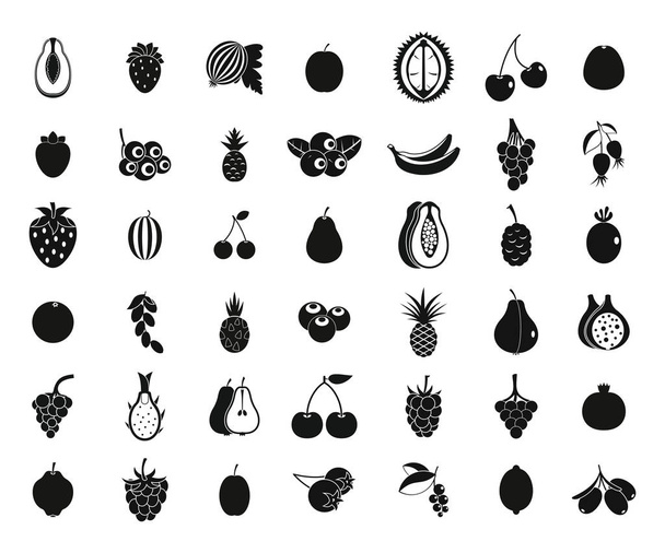 Fruits icon set, simple style - Vector, Image