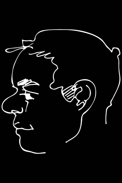 bosquejo vectorial de un hermoso perfil de hombre
 - Vector, Imagen