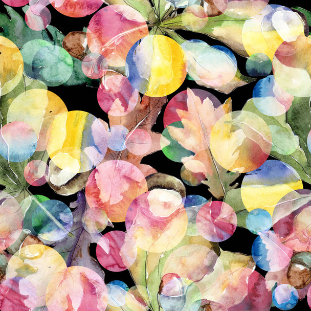 Padrão de folhas de carvalho em um estilo aquarela
. - Foto, Imagem