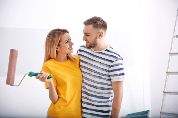 Young couple during apartment renovation, indoors - Photo, image