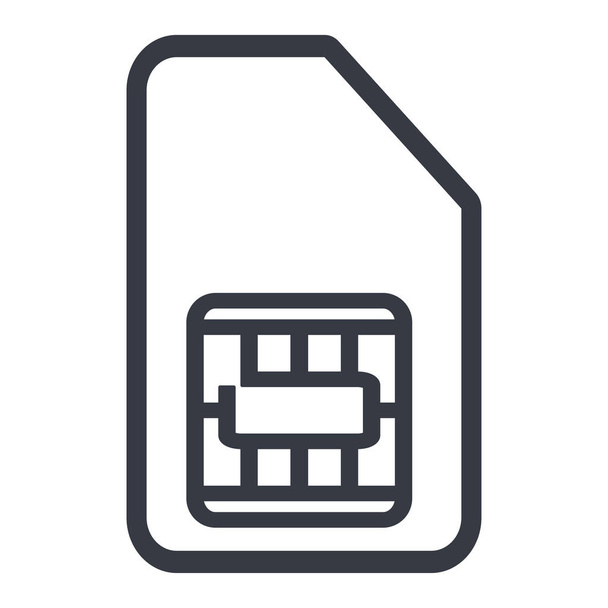 SIM card contour icon - Vector, Image