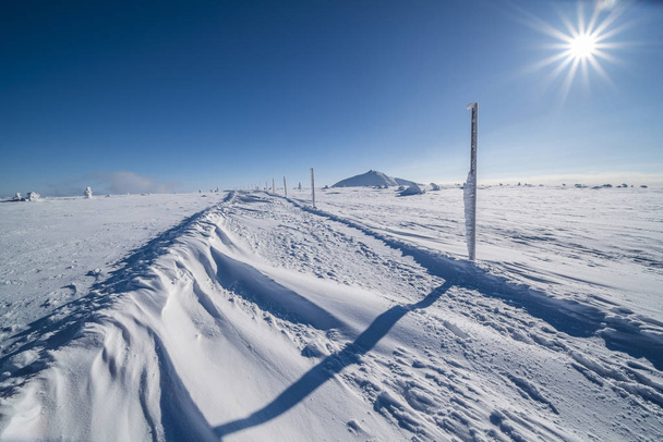 Beautiful landscape of winter Karkonosze mountains, Panorama - Foto, Imagem