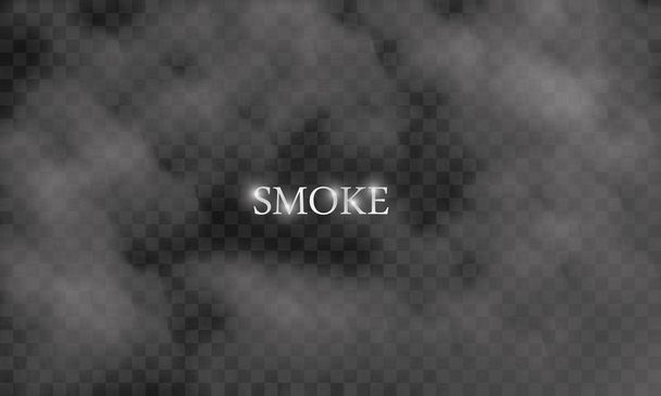 Nuage blanc ou fumée isolé sur fond noir
 - Vecteur, image