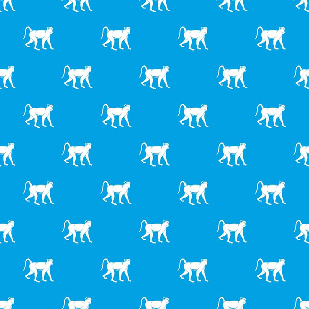 Monkey pattern seamless blue - Вектор,изображение