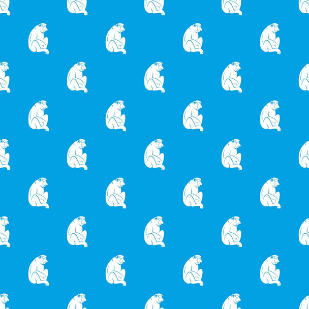 Orangutan pattern seamless blue - Vetor, Imagem