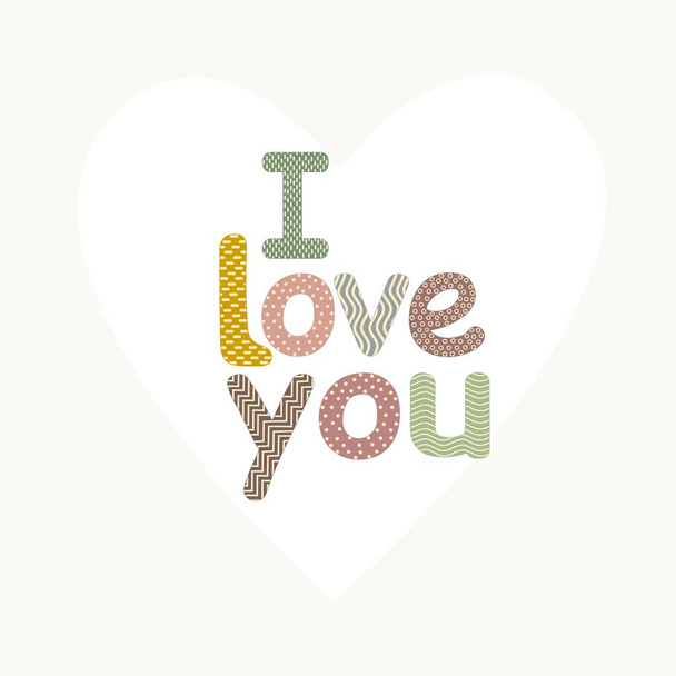 Card with  I love you phrase. - Vector, Image