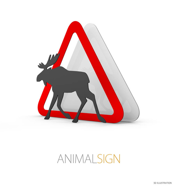 Road Sign, red gray road sign symbols, isolate white 3d Illustration - Photo, Image