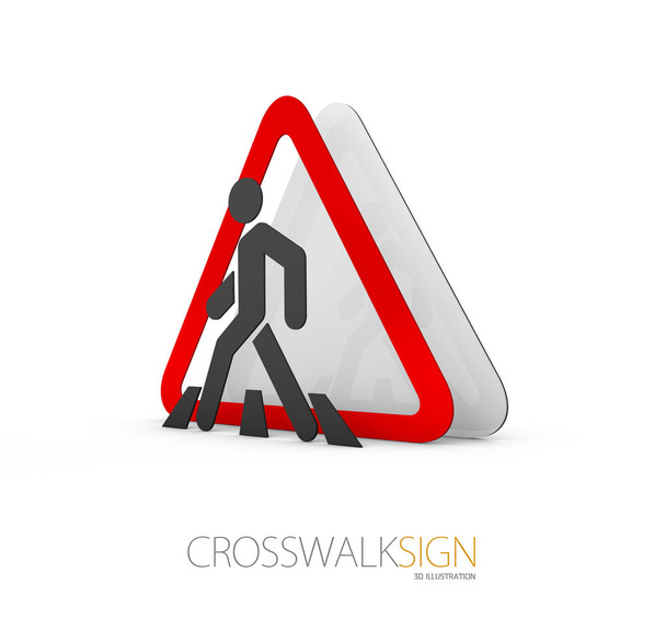 Señal de tráfico, símbolos de señal de tráfico gris rojo, aislar blanco 3d ilustración
 - Foto, Imagen