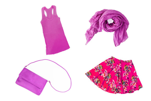 collage de moda púrpura-lila-rosa verano-primavera hembra cl
 - Foto, Imagen