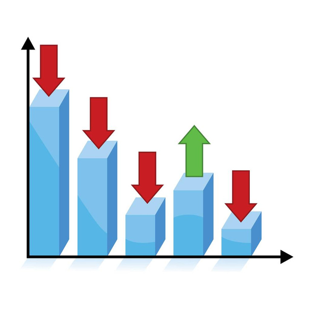 Gráfico de negocios con flechas
  - Vector, imagen