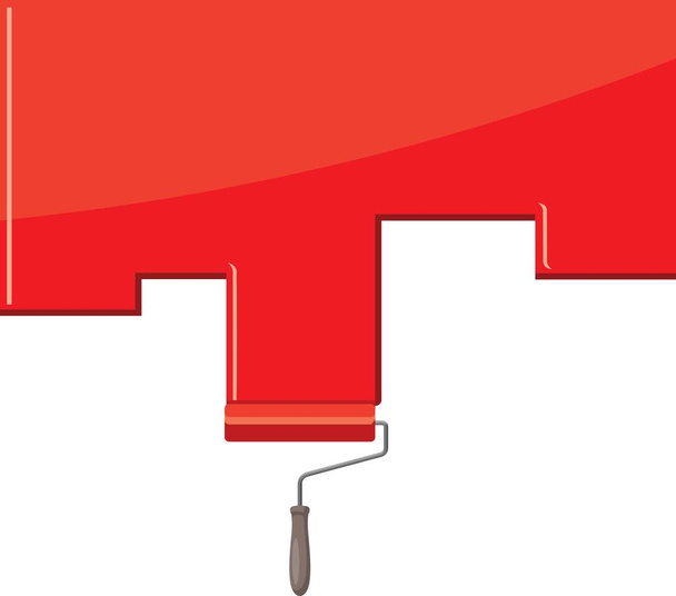 Pennello con vernice rossa su sfondo bianco
 - Vettoriali, immagini