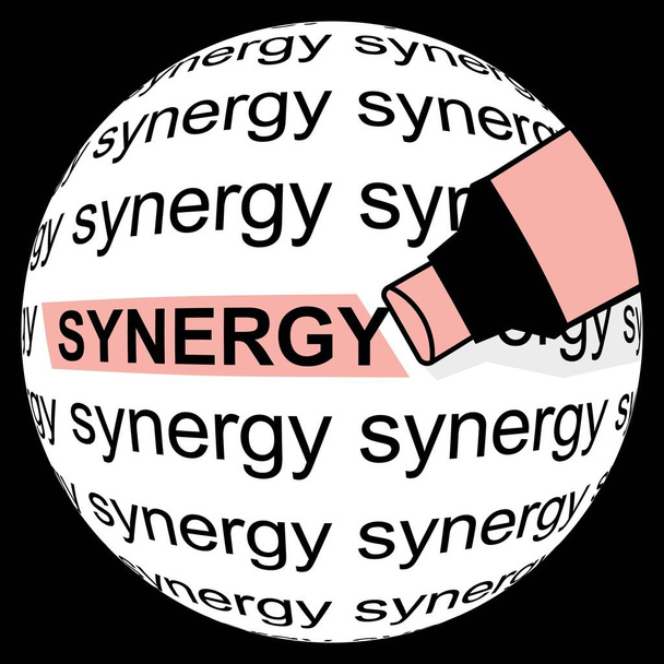 synergy word writing text - Vector, imagen