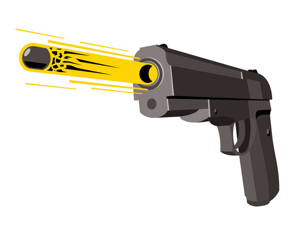 gun icon. isometric of police pistol vector icon - Vector, Image