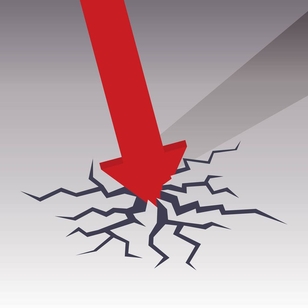 векторная иллюстрация красной стрелки - Вектор,изображение