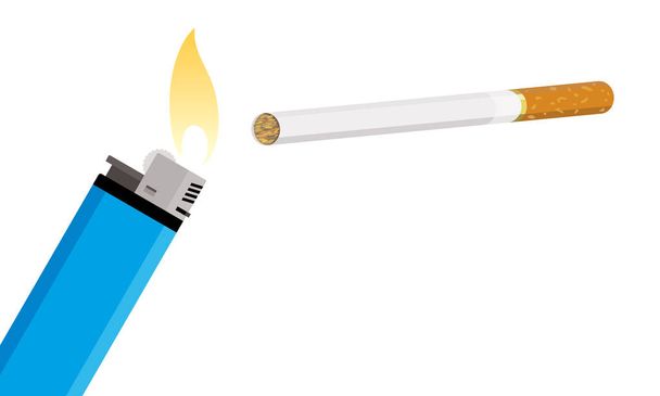 vector illustration of a cigarette on white background - ベクター画像