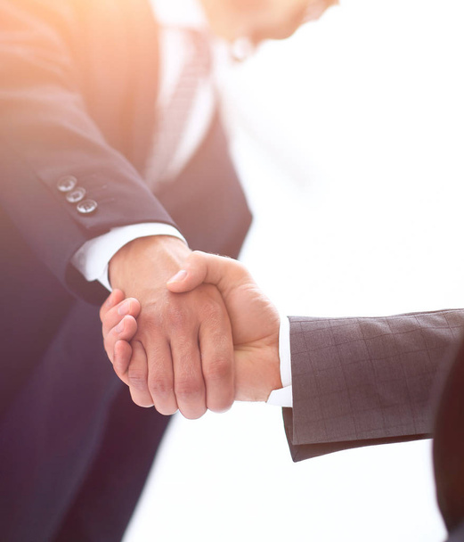 Closeup of a business handshake - Φωτογραφία, εικόνα
