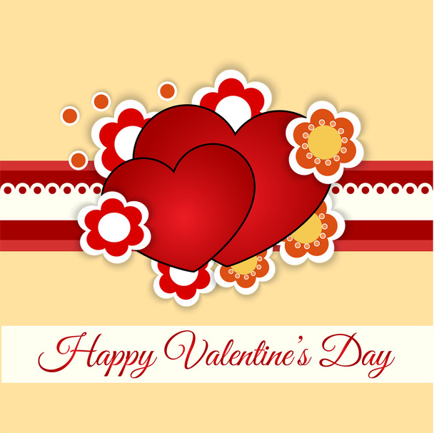 Vector greeting card with heart for Valentine's day. - Vecteur, image