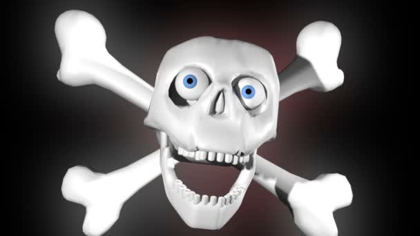 Smějící se skelet koncept jolly roger - Záběry, video
