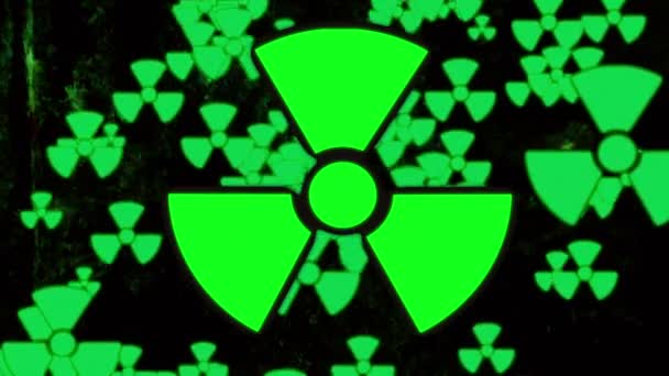 Radiation symbol for radioactivity - Footage, Video