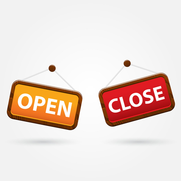 Open and closed signs. - Vector, Image