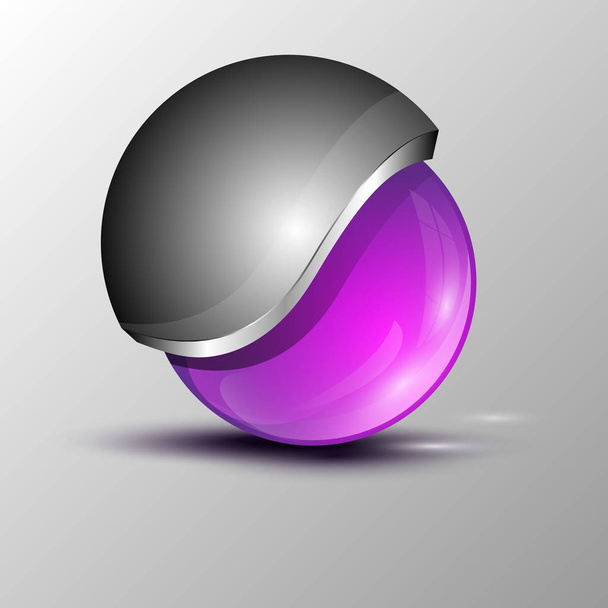 Putple circle sphere logo - Вектор, зображення